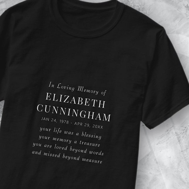 T-shirt In Love Memory Memorial Modern Simple Citation (Créateur téléchargé)