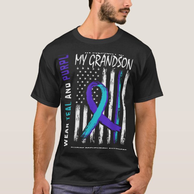 T-shirt In Memory Of My Grandson Suicide Awareness Prevent (Devant)