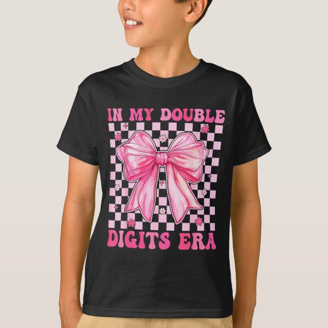 T-shirt In My Double Digits Era Coquette Bow 10th Birthday (Devant)