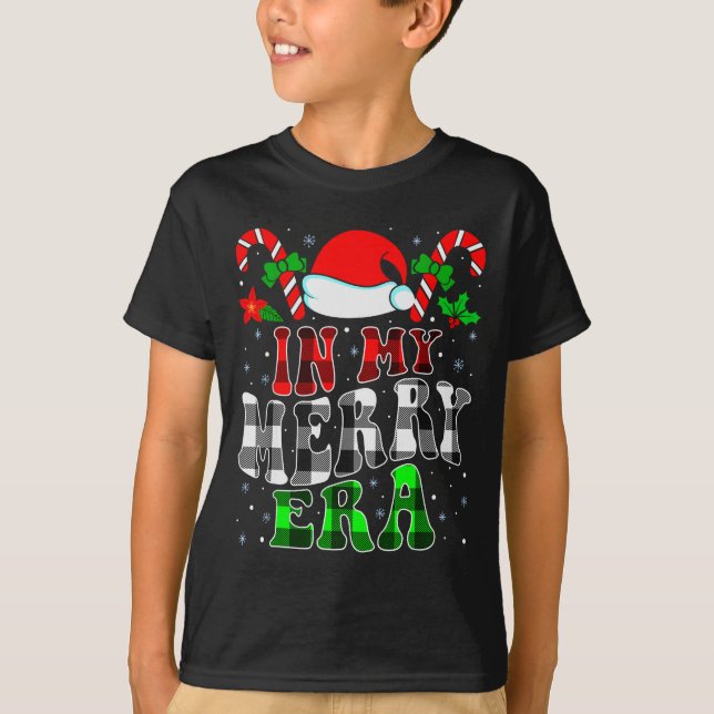 T-shirt In My Merry Era Family Matching Cute Groovy Merry  (Devant)
