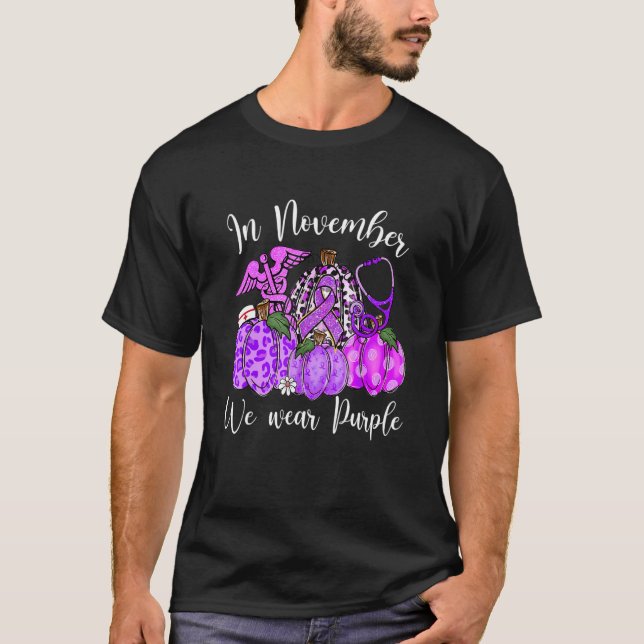 T-shirt In November Family We Wear Purple Pumpkin Epilepsy (Devant)