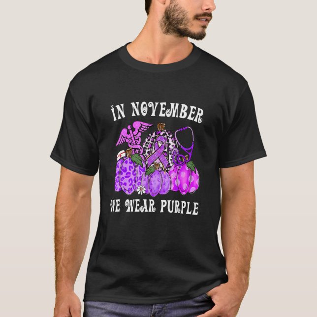 T-shirt In November Family We Wear Purple Pumpkin Epilepsy (Devant)