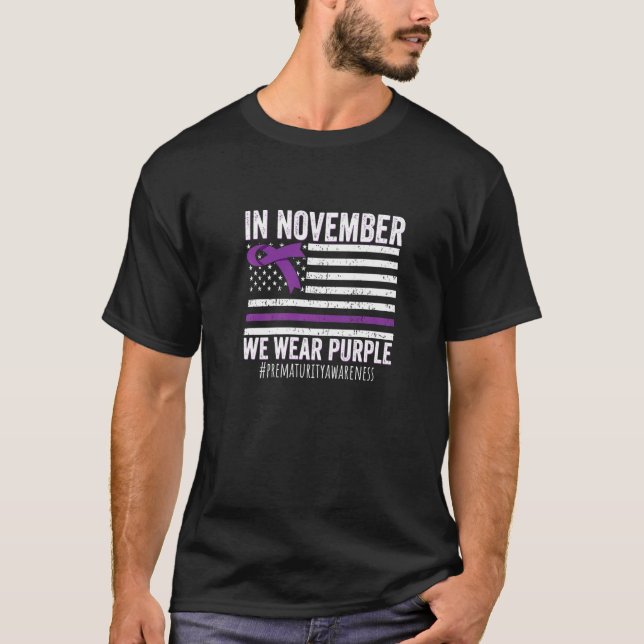 T-shirt In November We Wear Purple Prematurity Awareness U (Devant)
