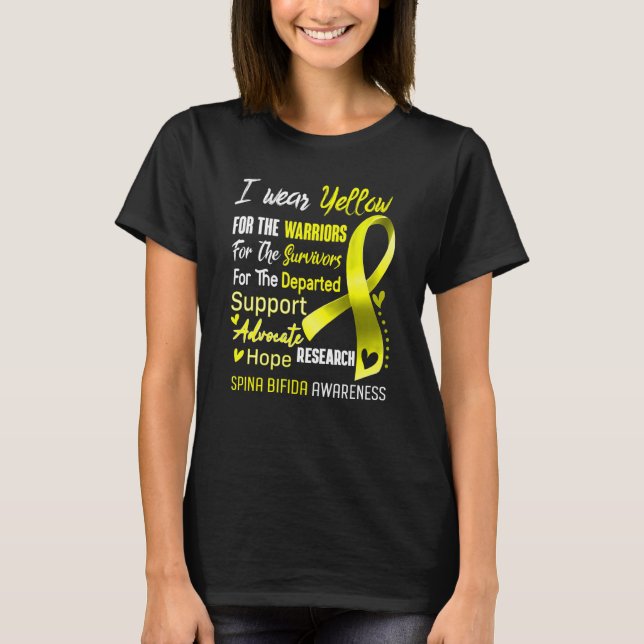 T-shirt In October I Wear Yellow For Spina Bifida Awarenes (Devant)