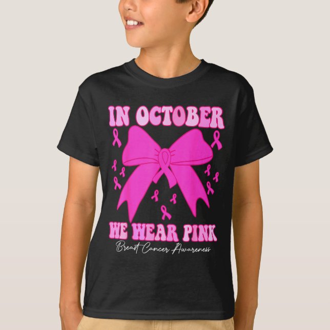 T-shirt In October We Wear Nk Breast Cancer Awareness Coqu (Devant)