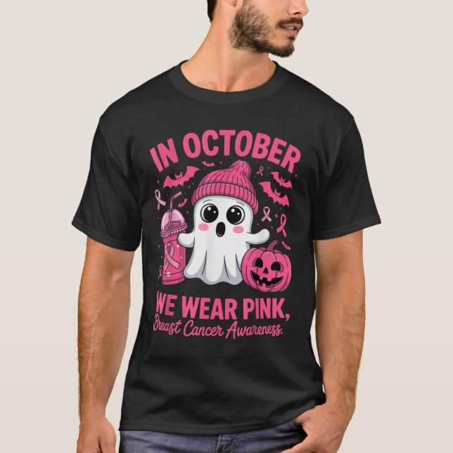 T-shirt In October We Wear Nk Breast Cancer Awareness Hall (Devant)