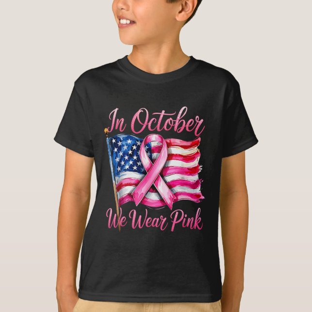 T-shirt In October We Wear Nk Ribbon 2025 Breast Cancer Aw (Devant)