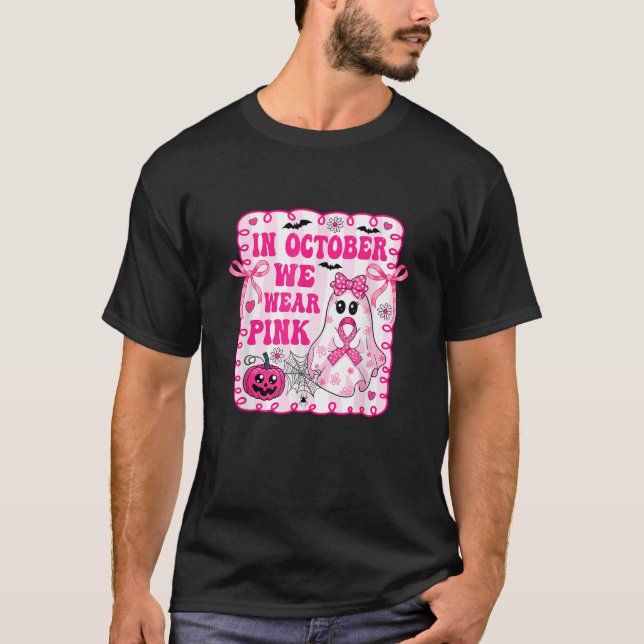 T-shirt in October We Wear Pink Coquette Breast Cancer Hal (Devant)