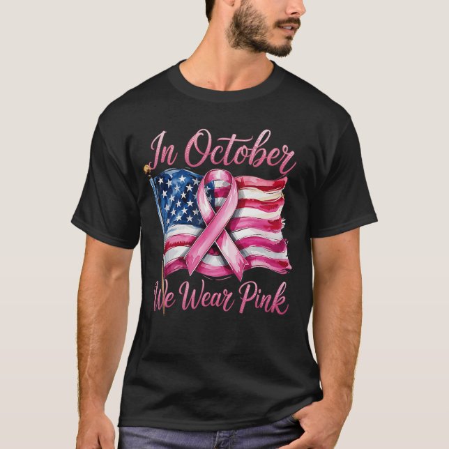 T-shirt in October we wear Pink Ribbon 2025 Breast Cancer  (Devant)