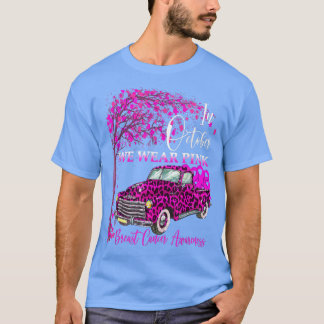 T-shirt In October We Wear Pink Tree Breast Cancer Leopard