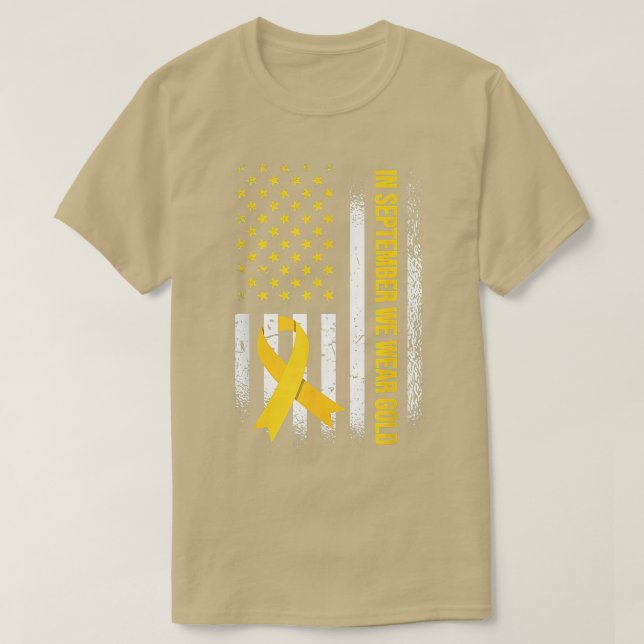 T-shirt In September We Wear Gold Childhood Cancer Awarene (Design devant)