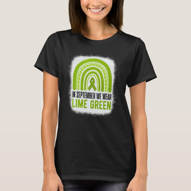 T-shirt In September We Wear Lime Green Rainbow Lymphoma A (Devant)