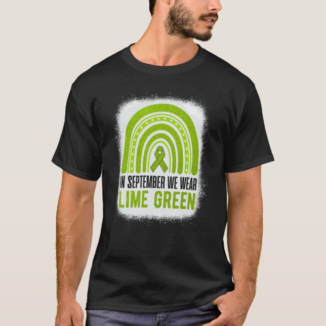 T-shirt In September We Wear Lime Green Rainbow Lymphoma A (Devant)