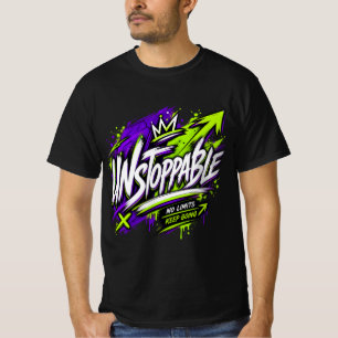 T-shirt Inarrêtable – Typographie Puissante et Motivante D