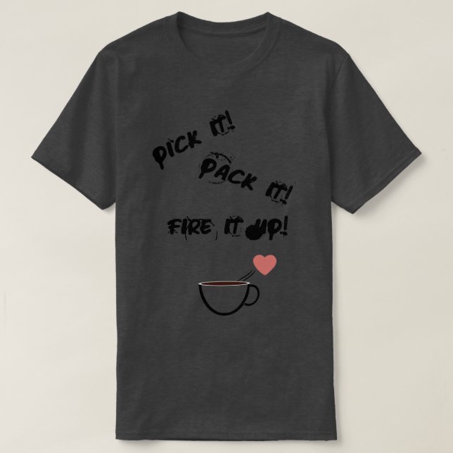 T-shirt Incendie ça dans l'amour du café (Design devant)