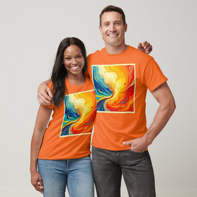 T-shirt Incendie et eau Abstraits (Unisexe)