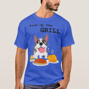 T-shirt Incendie Grill BBQ Cookout Bulldog Nouvel été