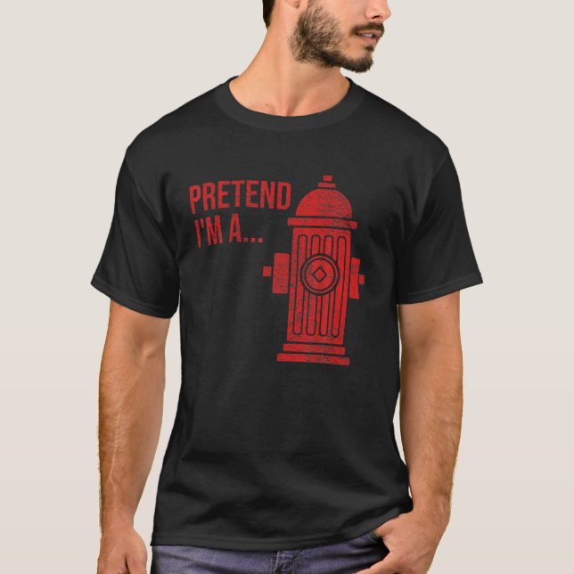 T-SHIRT INCENDIE HYDRANT HALLOWEEN COSTUME PRÉTENDRE JE SU (Devant)