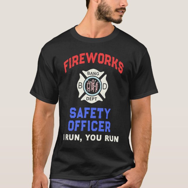 T-shirt INCENDIE OFFICIER DE SÉCURITÉ Amérique Pompier Pyr (Devant)