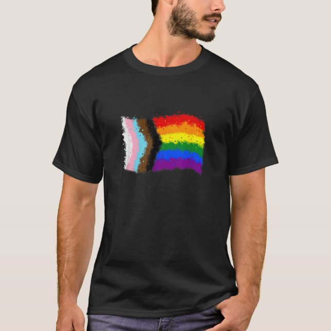 T-shirt Inclus Gay pride de la fierté de progrès LGBTQ plu (Devant)