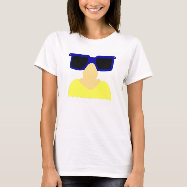 T-shirt Incognito Moustache & lunettes Femen T à manches l (Devant)