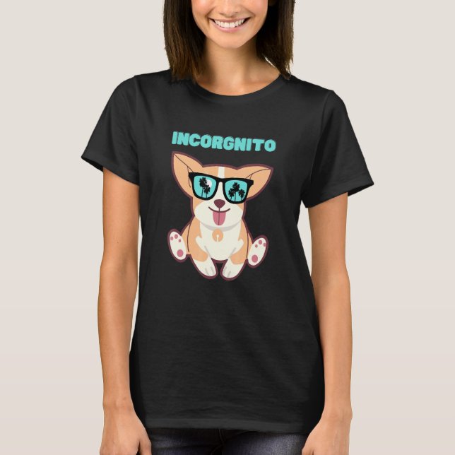 T-shirt Incorgnito Corgi chien animal (Devant)