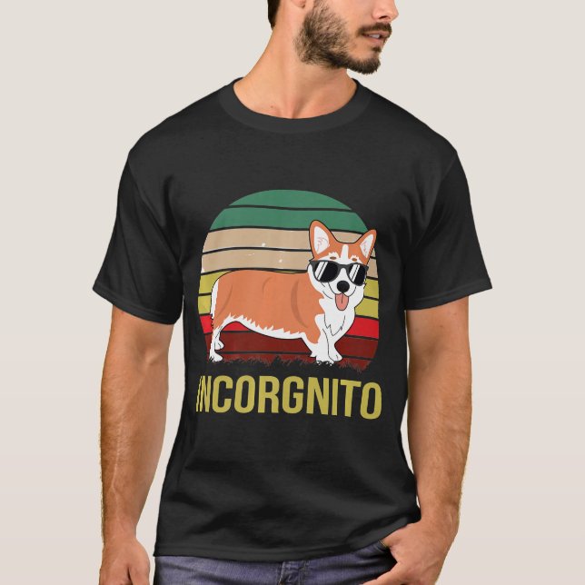 T-shirt Incorgnito Incognito Corgi Chien Premium (Devant)