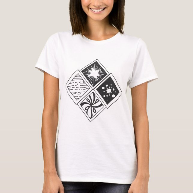 T-shirt Incorporer plusieurs éléments, imagerie abstraite (Devant)