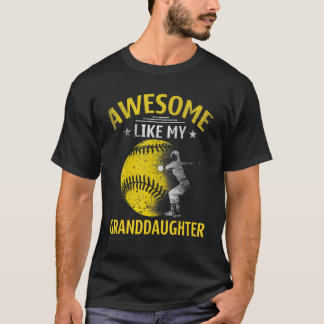 T-shirt Incroyable comme ma petite-fille softball pour gra