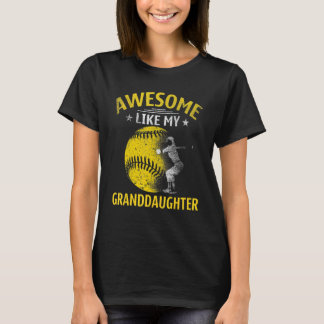 T-shirt Incroyable comme ma petite-fille Softball pour gra