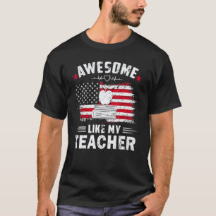 T-shirt Incroyable Comme Mon Prof Drapeau Américain 4 Juil