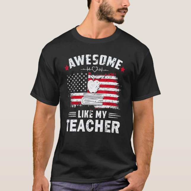 T-shirt Incroyable Comme Mon Prof Drapeau Américain 4 Juil (Devant)