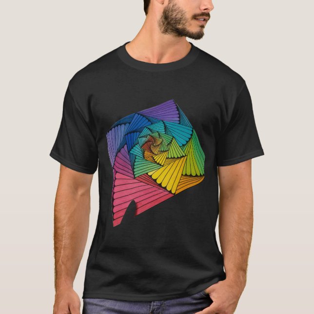 T-shirt Incroyable conception d'art géométrique en spirale (Devant)