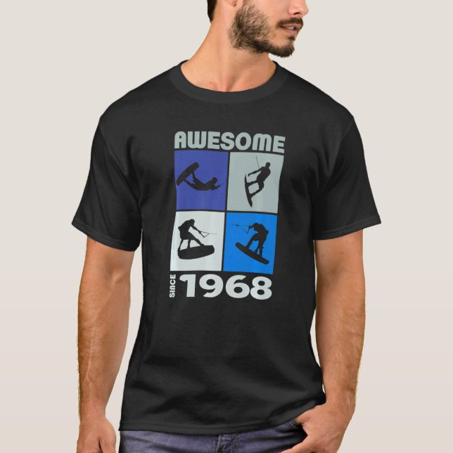 T-shirt Incroyable depuis 1968 Mode de vie Wakeboard  1 (Devant)