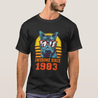 T-shirt Incroyable depuis 1983 Chat 40 Ans