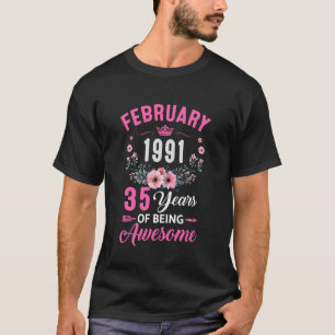 T-shirt Incroyable depuis 1991 35 ans février 35e naissanc