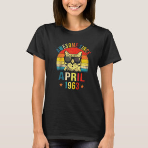 T-shirt Incroyable depuis avril 1963 59e anniversaire Cha