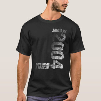 T-shirt Incroyable depuis le 19e anniversaire de janvier 2