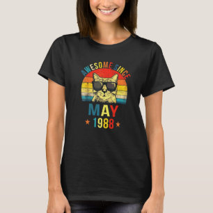T-shirt Incroyable depuis mai 1988 34e anniversaire Chat