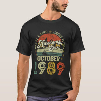 T-shirt Incroyable depuis octobre 1989 Vintage Rétro 36e a