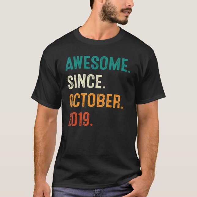 T-shirt Incroyable depuis octobre 2019 3e anniversaire  3  (Devant)