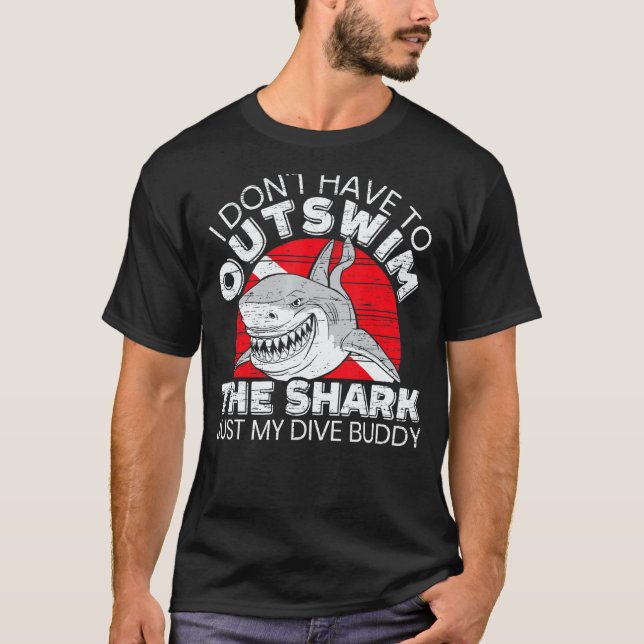 T-shirt Incroyable je n'ai pas à distancer le requin plong (Devant)