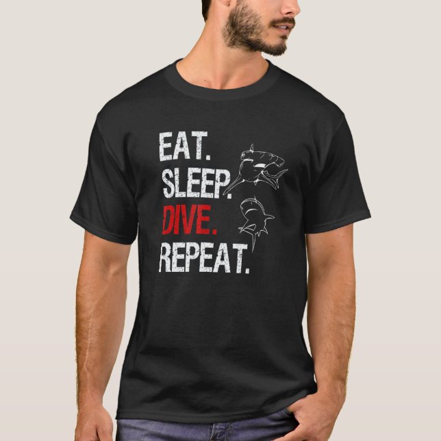 T-shirt Incroyable Manger Dormir Plonger Répéter Plongée e (Devant)