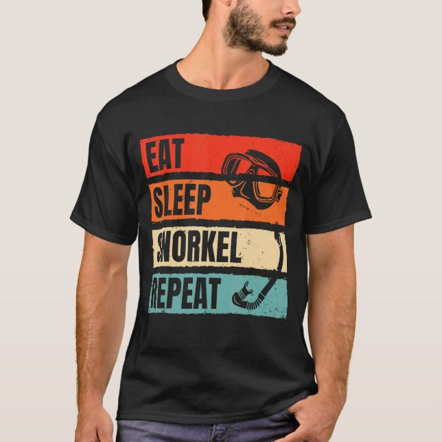 T-shirt Incroyable Manger Dormir Snorkeling Répéter Plonge (Devant)