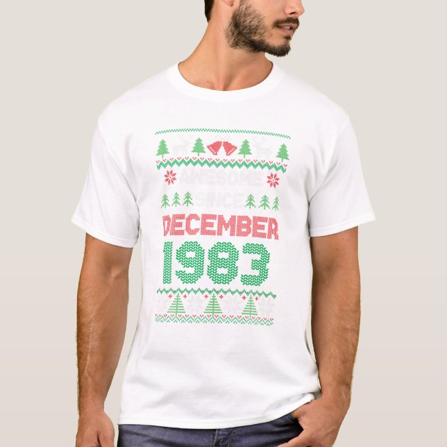T-shirt Incroyable Noël Anniversaire 1983 (Devant)