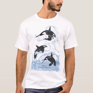 T-shirt Incroyable Orques d'aquarelle noire et blanche