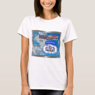 T-shirt Incroyable parachutiste américain et drapeau