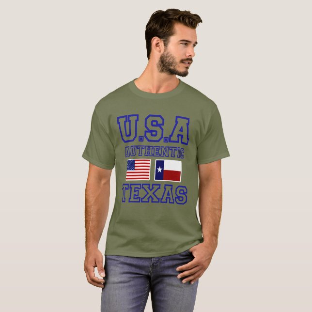 T-shirt Incroyable Patriotique Authentique Texas (Devant entier)