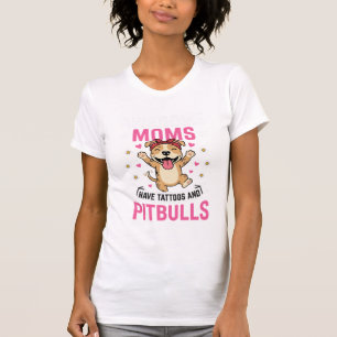 T-shirt Incroyables mamans Pitbull ont des tatouages drôle