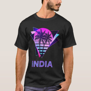 T-shirt Inde 80s Palm Tree Indian Pride Retro Vintage Sou